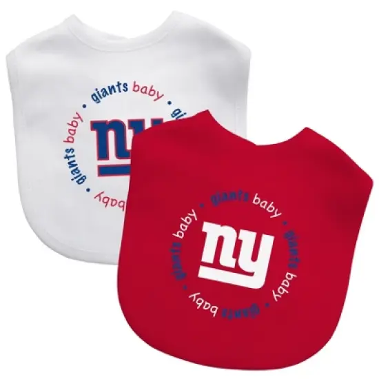 Baby Fanatic Officially Licensed Unisex Baby Bibs 2 Pack - NFL New York Giants image {1}