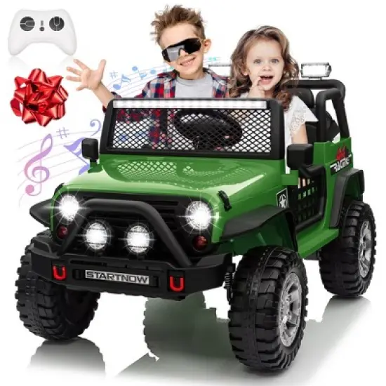 JOYRACER 24V 2-Seater Ride-On Toys Truck for Kids, 4&times;200W Motors, Electric Toys Car w/ 4 Wheels Spring Suspension, 3 Speeds, LED, Bluetooth Music image {9}
