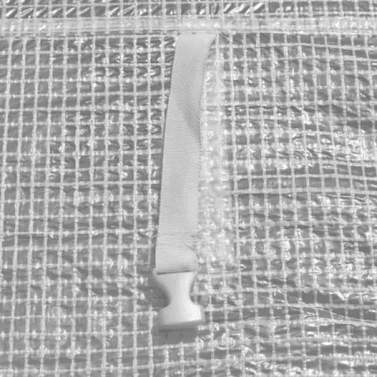 Outsunny 20' x 10' x 9' Walk-In Greenhouse, Outdoor Gardening Canopy with 6 Roll-up Windows, 2 Zippered Doors & Weather Cover, White image {4}