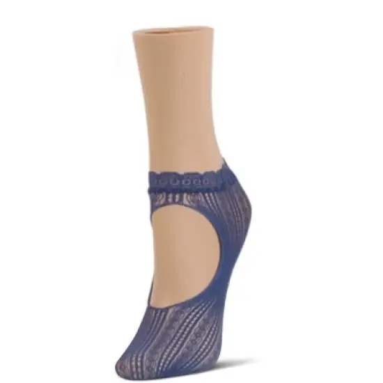 Memoi Women's Du-O Net Delicate Lace Loafer Socks image {5}