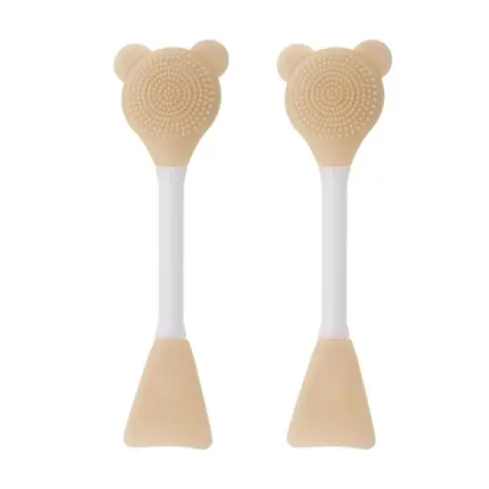 Unique Bargains Smooth Fan-shaped Facial Mask Brush 2 Pcs image {7}