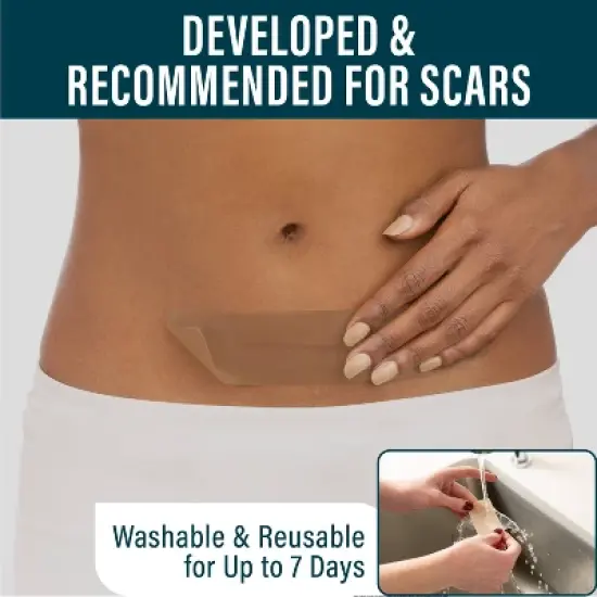 Nuvadermis Medical Grade Water Resistant Reusable Silicone Scar Sheets - Dark Skin Tone - 4ct image {2}