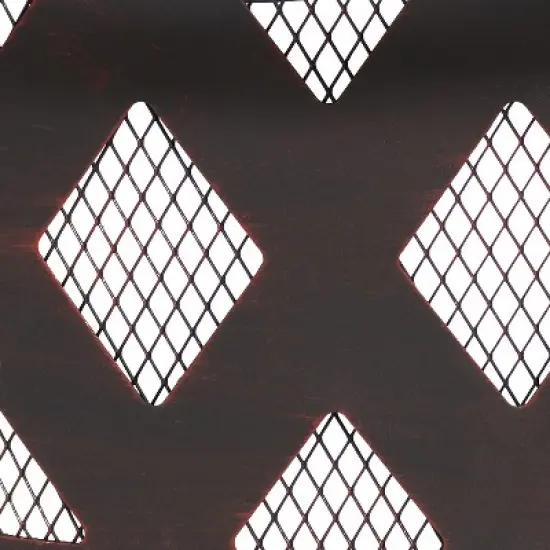 Sunnydaze Outdoor Camping or Backyard Crossweave Cut Out Fire Pit with Spark Screen, Log Poker, and Metal Wood Grate - Bronze image {7}