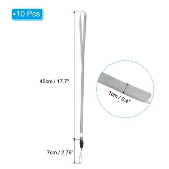 Unique Bargains Polyester Wear-resistant Name Tag Neck Lanyards with Hook 10 Pcs image {1}