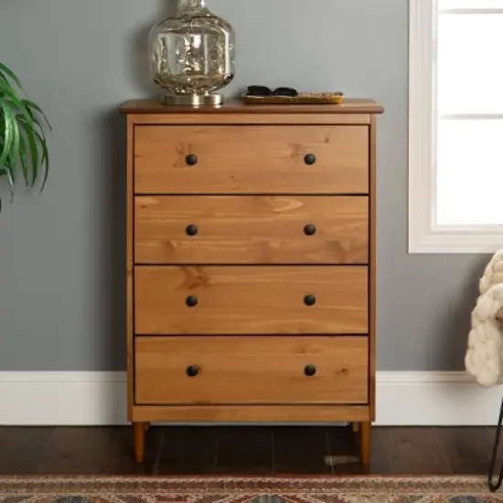 Stiva Classic Mid-Century Modern Vertical 4 Drawer Dresser - Saracina Home image {5}