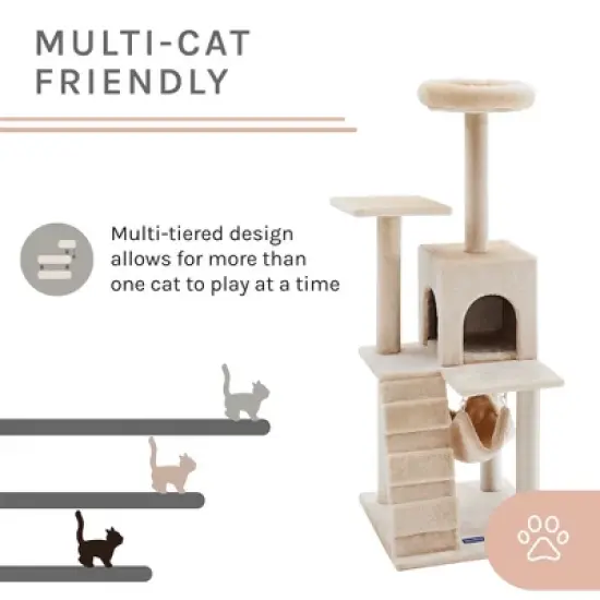 Sam's Pets Decker 51 Inch Cream Cat Tree image {7}