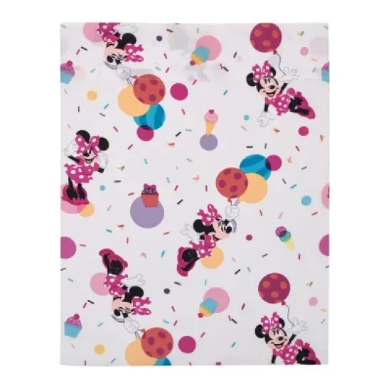 Disney Minnie Mouse Let's Party Pink, Lavender, and White Balloons, Cupcakes, and Confetti Party at Minnie's 4 Piece Toddler Bed Set image {3}