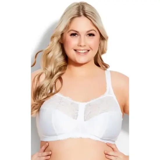 Women's Plus Size  Lace Soft Cup Wire Free Bra - white | AVENUE image {11}