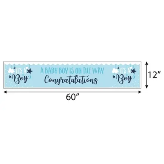 Big Dot of Happiness It's a Boy - Blue Baby Shower Decorations Party Banner image {1}