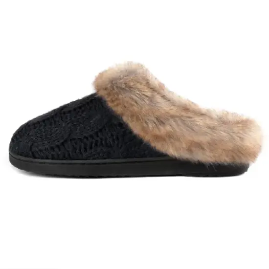 RockDove Women's Cable Knit Faux Fur Collar Slip-On image {1}