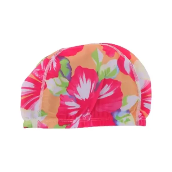Unique Bargains Polyester Flower Pattern Swim Cap 5.91"x9.25" Rose Red 1 Pc image {5}