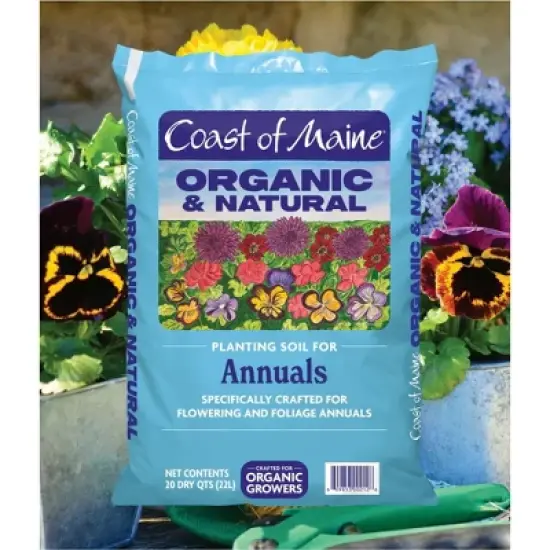 Coast of Maine Organic & Natural Planting Soil for Annuals, Crafted for Flowering and Foliage Annuals, 20qt image {1}