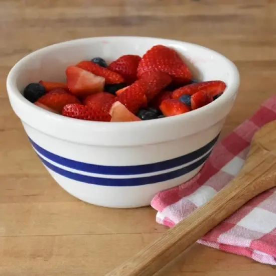 Ohio Stoneware  8 Inch Shoulder Bowl, Made in USA image {2}