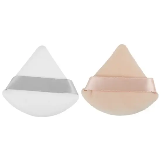 Unique Bargains Loose Powder Puff Face Soft Triangle Puff Blender Beauty Makeup Tool Short Plush 2 Pcs image {8}