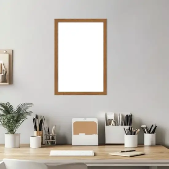 Amanti Art Carlisle Blonde Narrow Framed Dry Erase Magnetic Board image {5}