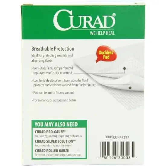 Curad Wound Non-Stick Pads  3" x 4", 10 Count image {1}