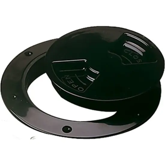 Seadog Quarter-Turn Smooth Deck Plate with Internal Collar - Black - 8" - Model 3363851. image {1}
