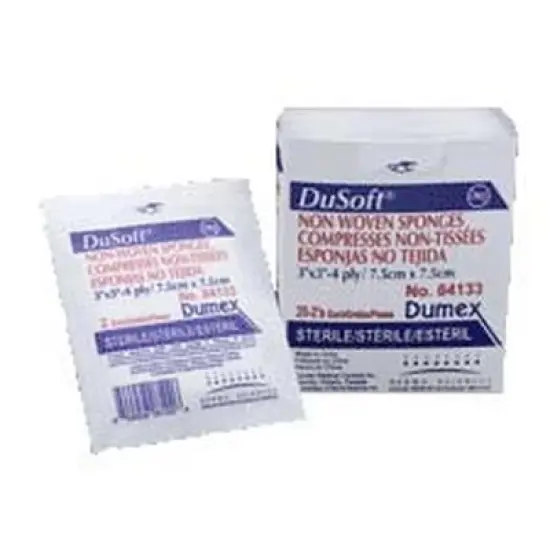 Gentell - Dusoft Sterile Non-Woven Sponge - 3 in. x 3 in. -  4-Ply image {1}