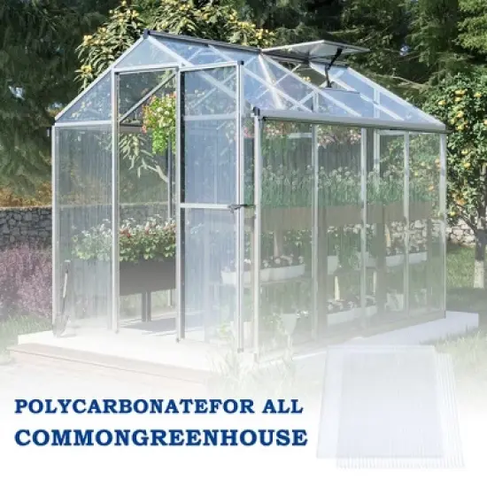 Aoodor 6Pcs Polycarbonate Greenhouse Panels, Waterproof, UV Protected Reinforced Twin-Wall Clear Sheets for Durability image {7}