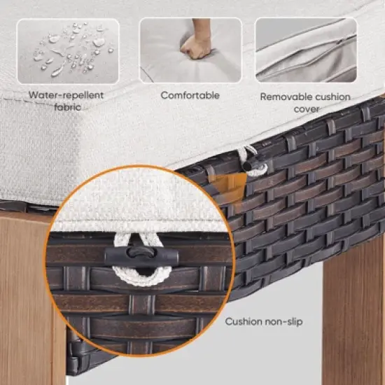 Gymojoy 5 Pieces Outdoor Patio Sofa Club Chair with Ottoman Set image {13}