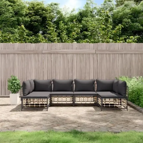 vidaXL Garden Lounge Set Anthracite, Dark Grey image {1}