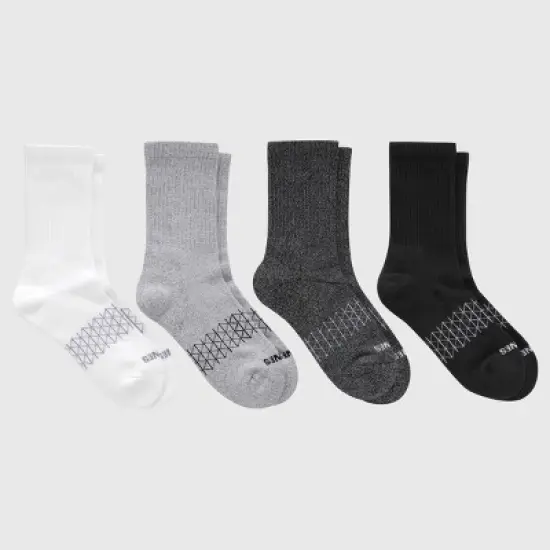 Hanes Women's Absolute Active 4pk Crew Socks - White/Gray 5-9: Cotton Blend, Arch Support, Cushioned Sole, Seamless Toe image {1}