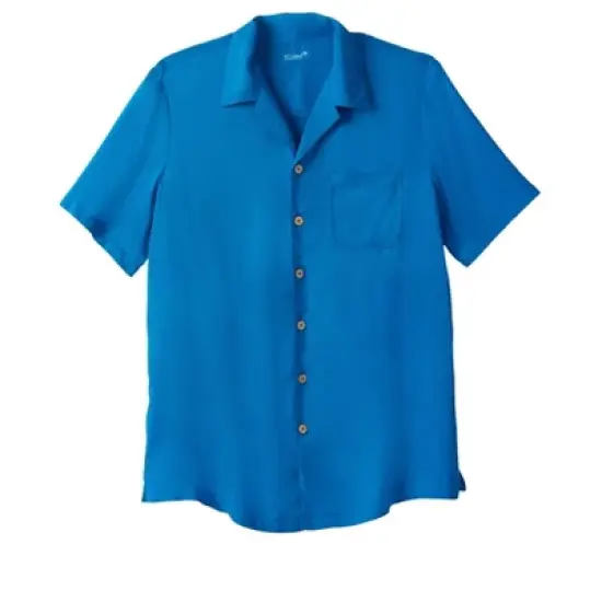 KS Island by KingSize Men's Big & Tall  Solid Rayon Short-Sleeve Shirt image {4}