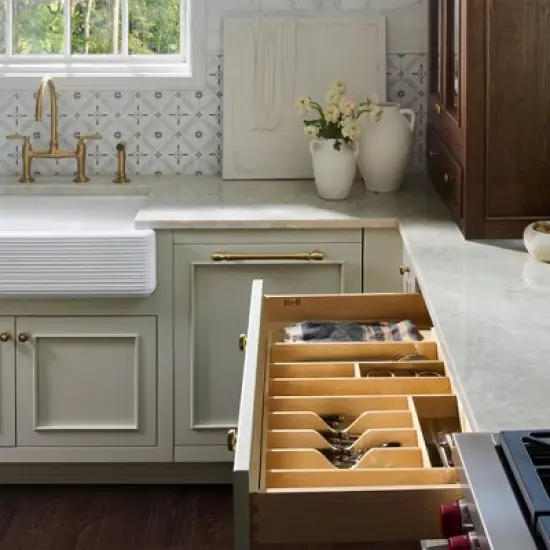 Rev-A-Shelf Trimmable Wooden Kitchen Drawer Divider Utility Holder Cutlery Tray Organizer Insert image {5}