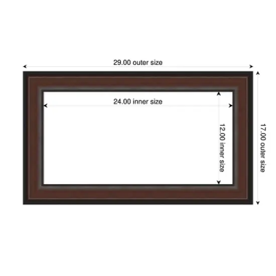 Amanti Art Harvard Walnut Framed Dry Erase Magnetic Board image {4}