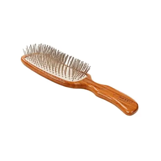 Bass Pet Brushes Style & Detangle Pet Brush with 100% Premium Alloy Pin Pure Bamboo Handle Semi "S" Style image {2}