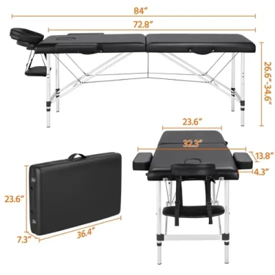 Yaheetech Aluminum Foldable Massage Tables with Headrest image {2}