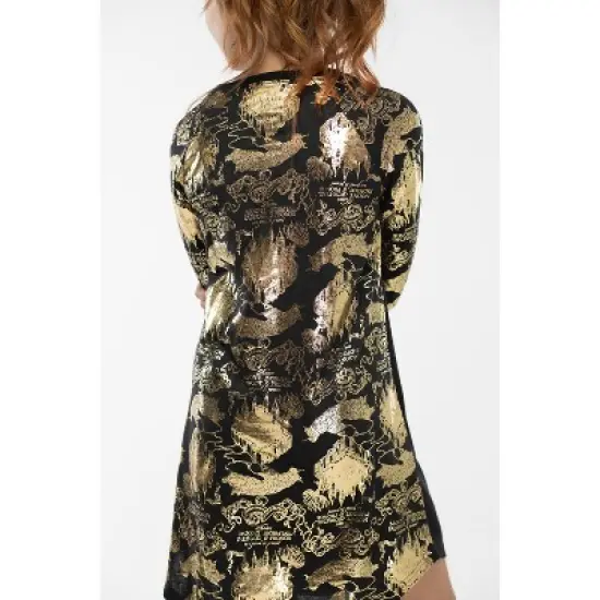 Intimo Big Girls' Harry Potter Marauders Map Raglan Nightgown Black image {5}