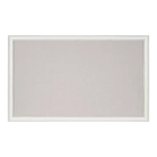 27" x 43" Macon Framed Linen Fabric Pinboard White - Kate & Laurel All Things Decor image {1}