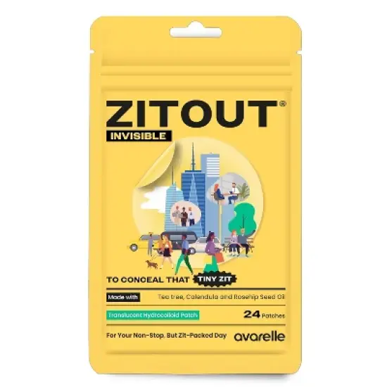 Avarelle Cosmetics ZITOUT Invisible Hydrocolloid Pimple Patch with Tea Tree, Calendula and Rosehip Seed Oil, Vegan, Korean Skincare, 2-sizes, 24 ct image {7}