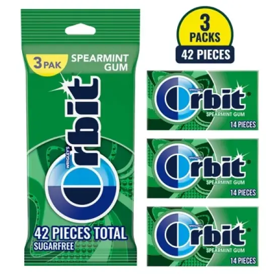 Orbit Spearmint Sugar-Free Gum Multipack - 14ct/3pk image {10}