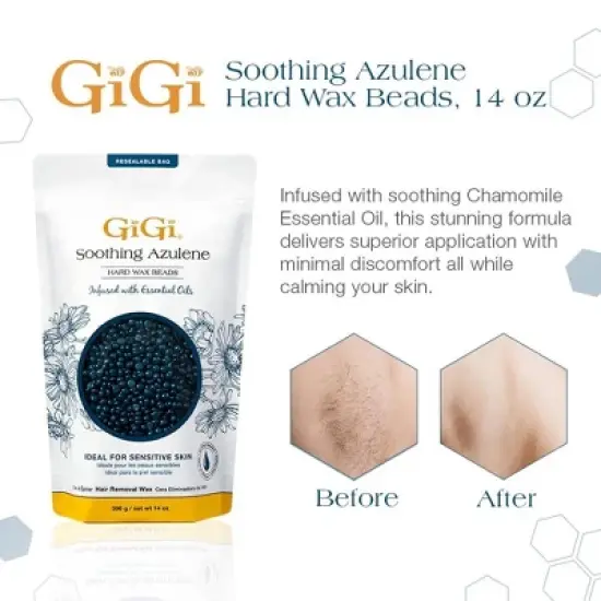 Gigi Soothing Azulene Hard Wax Beads - 14 oz (PACK OF 2) image {2}