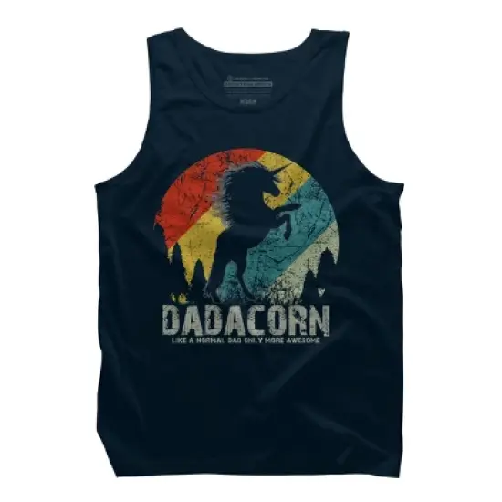 Men's Design By Humans Dadacorn Like A Normal Dad, More Awesome By shirtpublic Tank Top image {4}