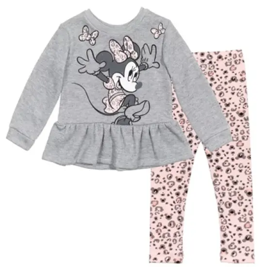 Disney Minnie Mouse Girls Fleece Sweatshirt and Leggings Outfit Set Toddler image {11}