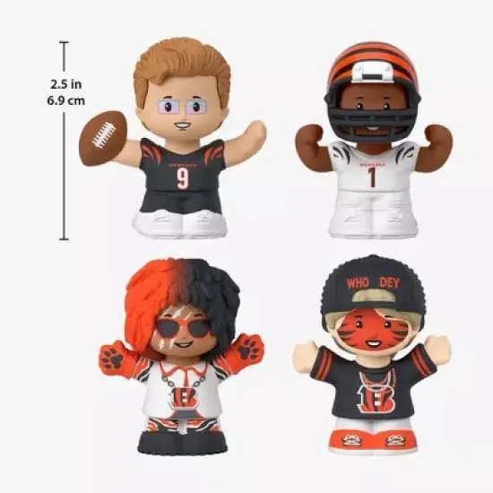 Fisher Price Little People x NFL Collector Cincinnati Bengals Figure 4-Pack image {2}