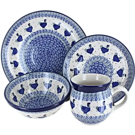 Blue Rose Polish Pottery Ceramika Artystyczna Dinnerware (16 PC) image {5}