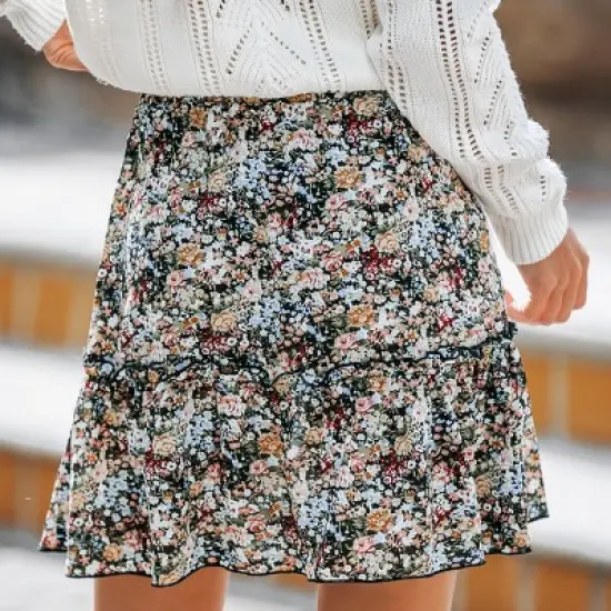 Women's Ditsy Floral Drawstring A-Line Skirt - Cupshe image {4}