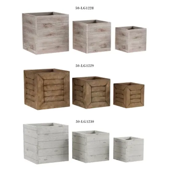 Pure Garden 3-Piece Square Planter Set image {7}