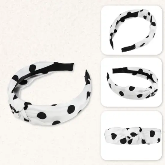 Unique Bargains Women's Polka Dot Knotted Headband 1 Pc image {4}