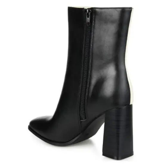 Journee Collection Womens January Tru Comfort Foam Inside Zip Stacked Heel Booties image {6}