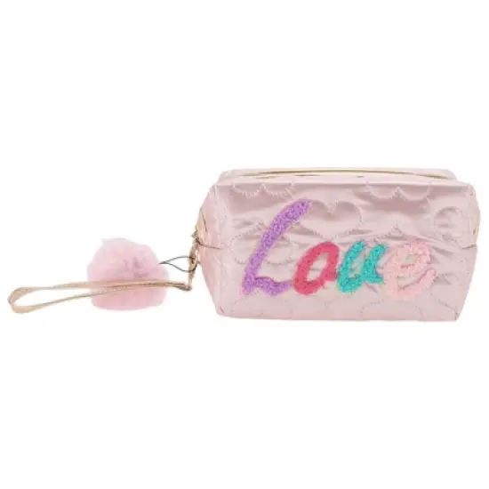 Unique Bargains Women's Portable Embroidered Love Makeup Bag 1 Pc image {4}