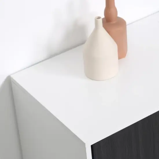 HOMCOM Storage Sideboard, Buffet Cabinet with Adjustable Shelf, Free Standing 2-Door Kitchen Cupboard for Dining Room, Hallway, Grey image {4}