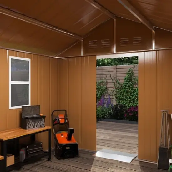 MOEPISY 6X4 FT Heavy Duty Metal Storage Shed with Windows, Lockable Door and Ventilation, Weatherproof image {3}