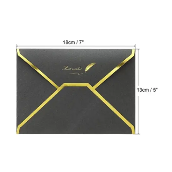 Unique Bargains Wedding Birthday Luxury Style V Flap Invitation Envelopes 7 x 5'' 20 Pcs image {1}