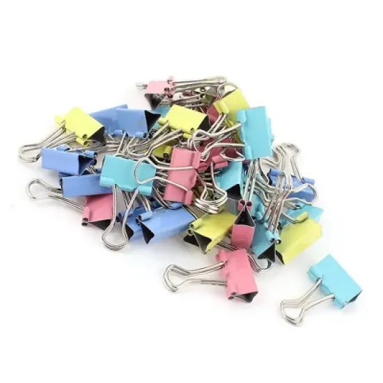 PiccoCasa Office Metal Document Organize Bookbinding Clamp Binder Clips 40Pcs 0.75Inch image {1}