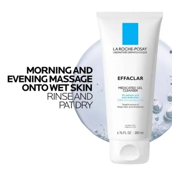 La Roche Posay Effaclar Acne Face Cleanser Medicated Gel Face Cleanser with Salicylic Acid for Acne Prone Skin image {6}